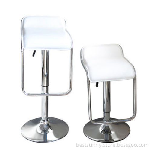 Bar stools with PU seat and chrome-plated base